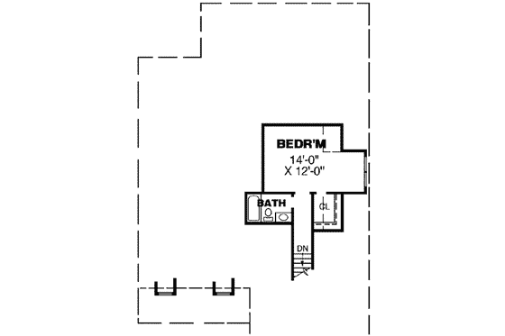 Floor Plan - Upper Floor for Traditional House Plan #34-205 - 4 bed, 3 bath