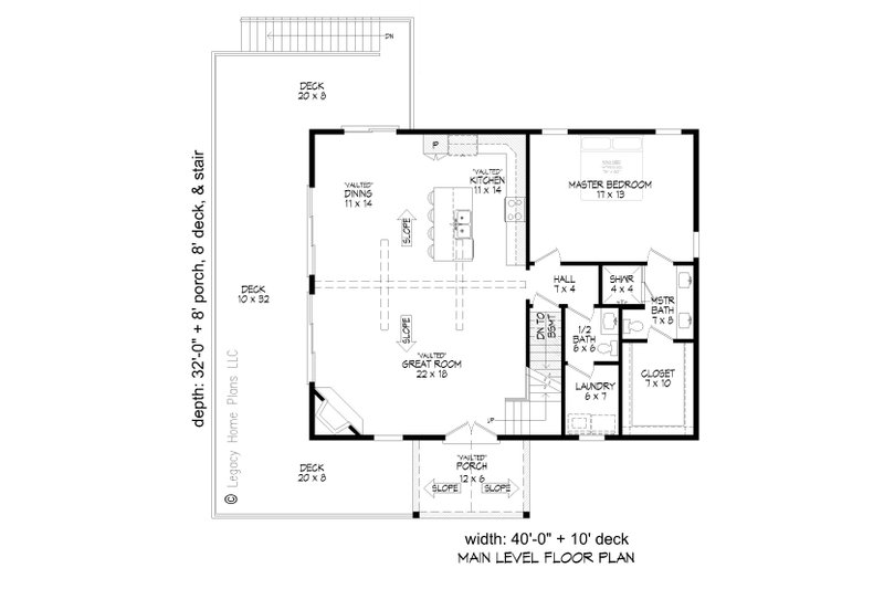 House Blueprint - Floor Plan - Main Floor for Country House Plan #932-869 - 4 bed, 3.5 bath