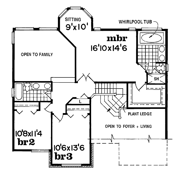 Traditional Floor Plan - Upper Floor Plan #47-299