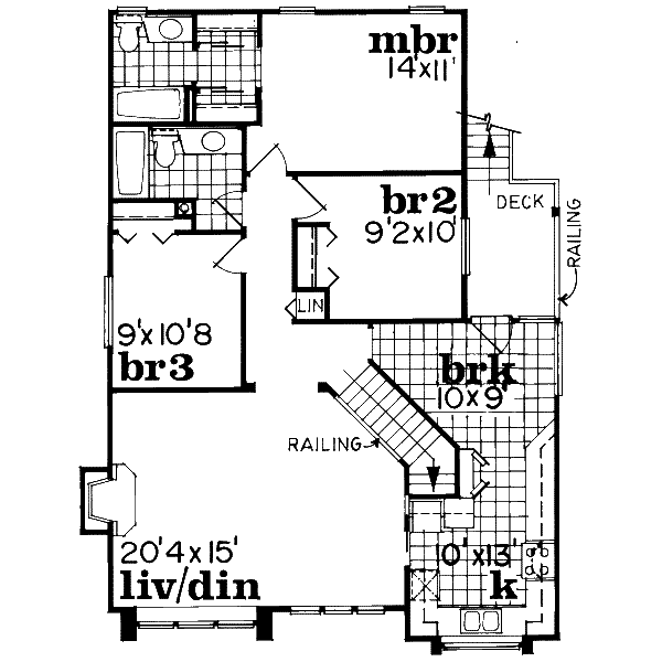 Traditional Floor Plan - Upper Floor Plan #47-565