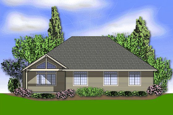 Exterior - Rear Elevation for Craftsman House Plan #48-241 - 3 bed, 2 bath