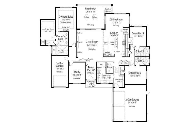 Dream House Plan - Floor Plan - Main Floor for Contemporary House Plan #938-146 - 3 bed, 3.5 bath