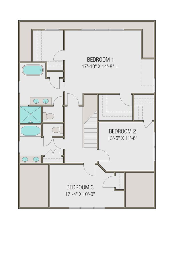 Craftsman Floor Plan - Upper Floor Plan #461-47