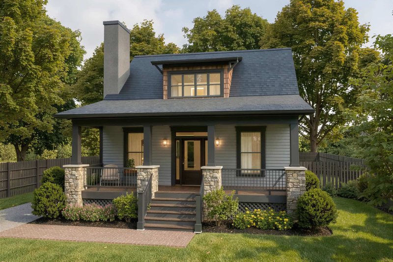 Bungalow Style House Plan - 3 Beds 2 Baths 1460 Sq/Ft Plan #79-206 Exterior