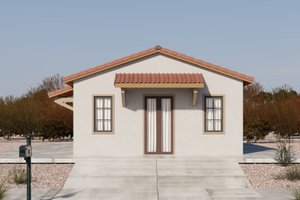 Adobe / Southwestern Exterior - Front Elevation Plan #1106-53