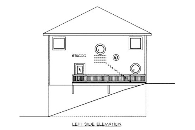 Architectural House Design - Exterior - Other Elevation 1 for Mediterranean House Plan #117-706 - 2 bed, 2 bath