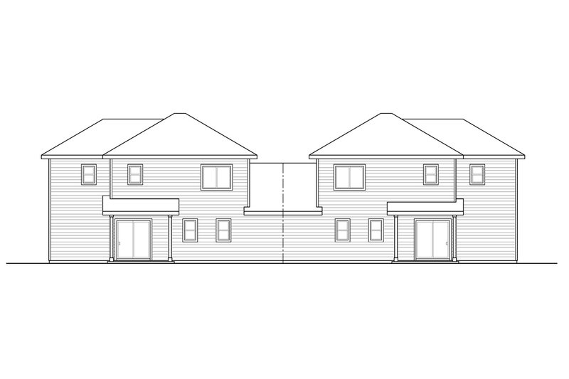 Architectural House Design - Exterior - Rear Elevation for Craftsman House Plan #124-1268 - 6 bed, 4.5 bath
