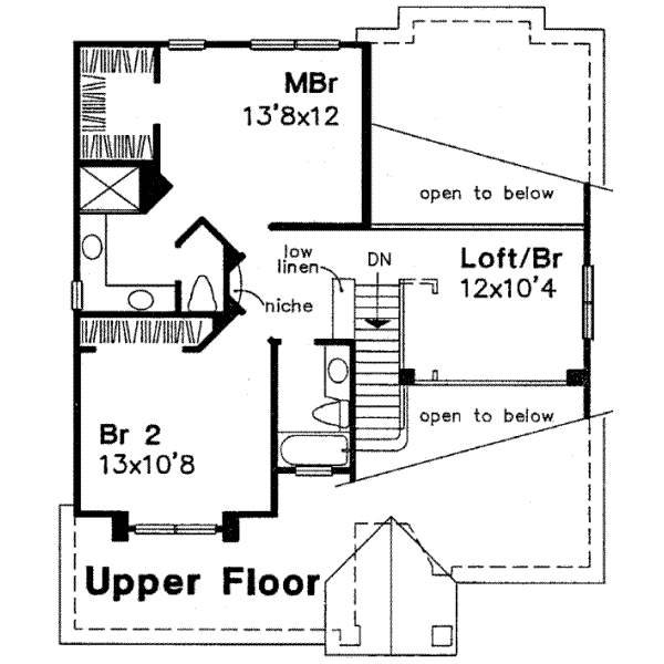 Traditional Floor Plan - Upper Floor Plan #320-109