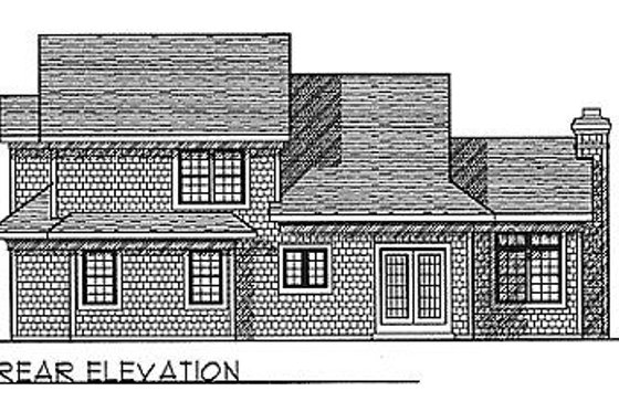 Exterior - Rear Elevation for Traditional House Plan #70-228 - 3 bed, 2.5 bath