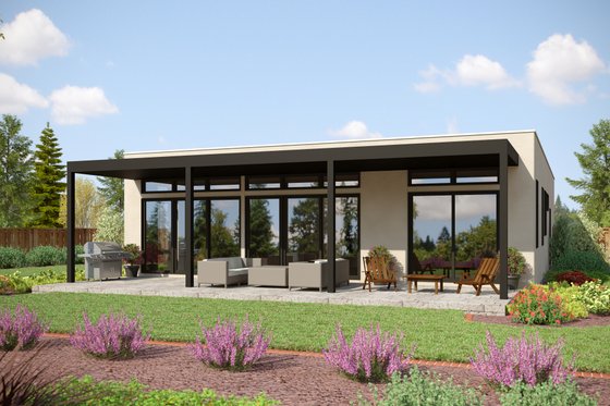 Exterior - Front Elevation 3 for Contemporary House Plan #48-1125 - 3 bed, 2 bath