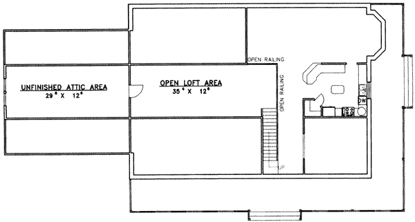 Dream House Plan - Floor Plan - Upper Floor for Traditional House Plan #117-323 - 3 bed, 2 bath