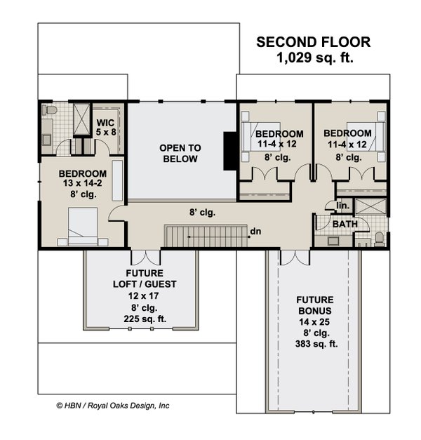 Traditional Floor Plan - Upper Floor Plan #51-1206