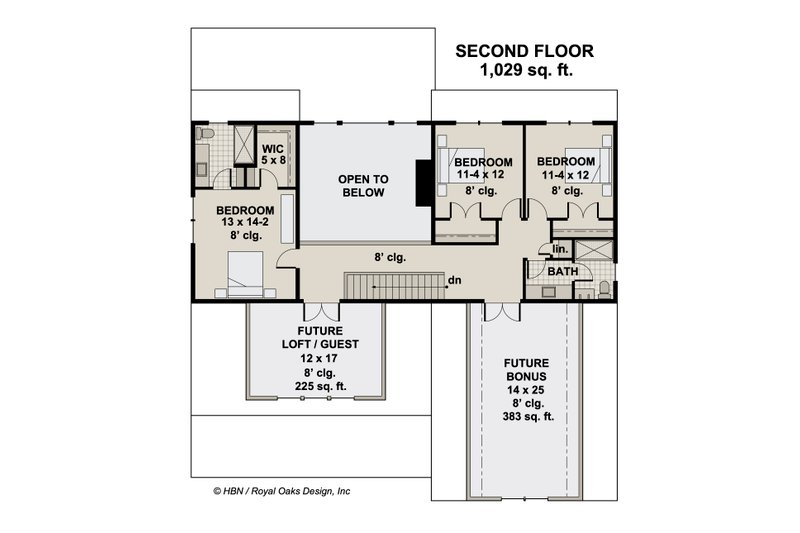 Home Plan - Floor Plan - Upper Floor for Traditional House Plan #51-1206 - 4 bed, 3.5 bath