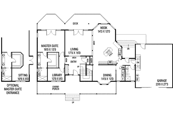 Floor Plan - Main Floor for Traditional House Plan #60-575 - 3 bed, 3 bath