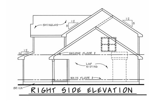Exterior - Other Elevation 1 for Traditional House Plan #20-2087 - 3 bed, 2.5 bath