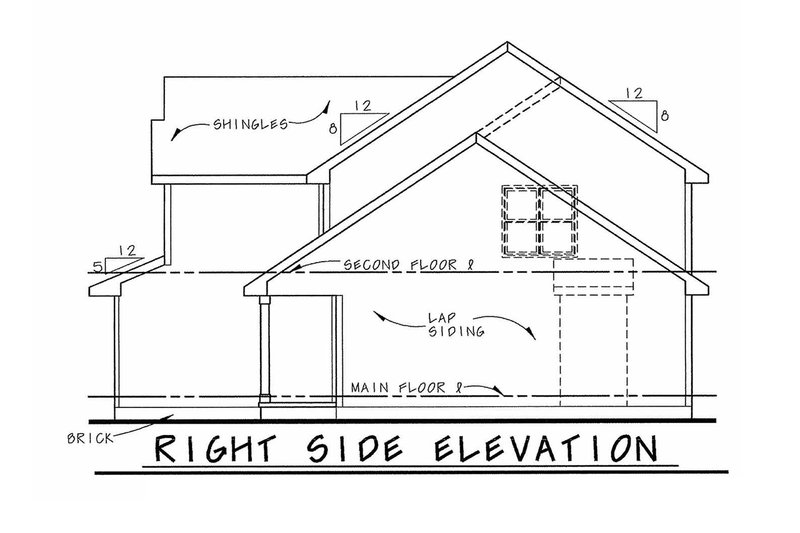 House Blueprint - Exterior - Other Elevation 1 for Traditional House Plan #20-2087 - 3 bed, 2.5 bath