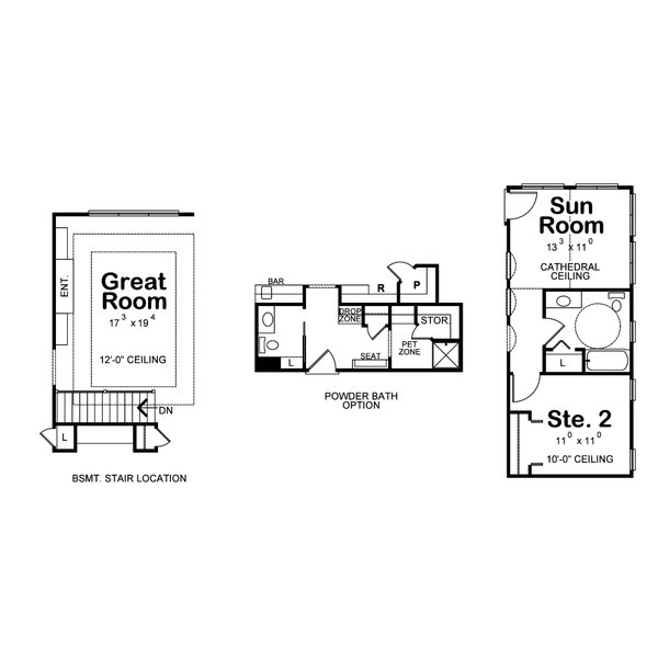 Architectural House Design - Floor Plan - Other Floor for Craftsman House Plan #20-2199 - 3 bed, 2 bath