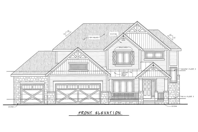 Dream House Plan - Exterior - Front Elevation 8 for Craftsman House Plan #20-2127 - 4 bed, 3.5 bath