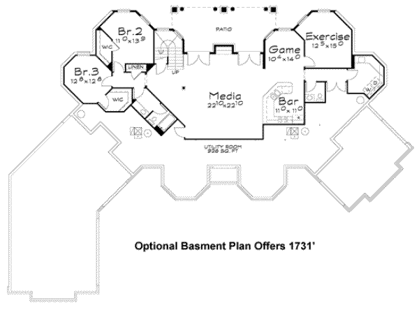 European Floor Plan - Lower Floor Plan #20-1843