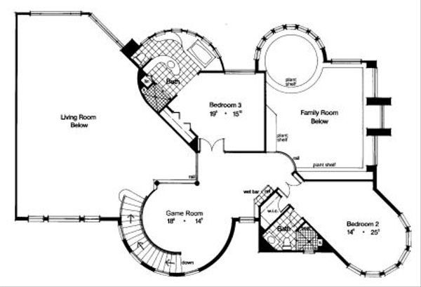 European Floor Plan - Upper Floor Plan #417-442
