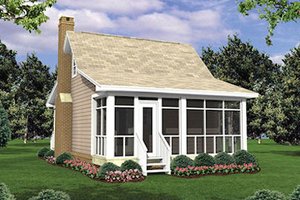 Exterior - Rear Elevation for Cottage House Plan #21-204 - 1 bed, 1 bath