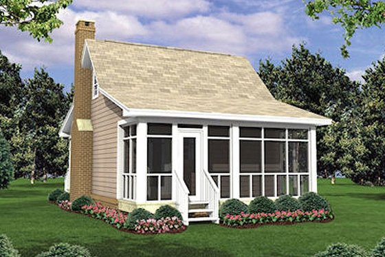 Exterior - Rear Elevation for Cottage House Plan #21-204 - 1 bed, 1 bath