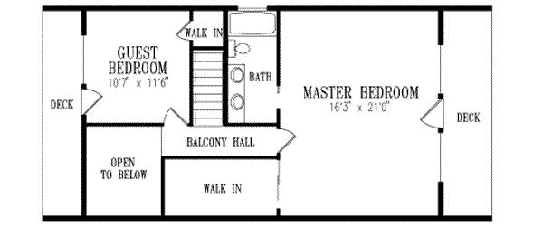 Farmhouse Floor Plan - Upper Floor Plan #1-215