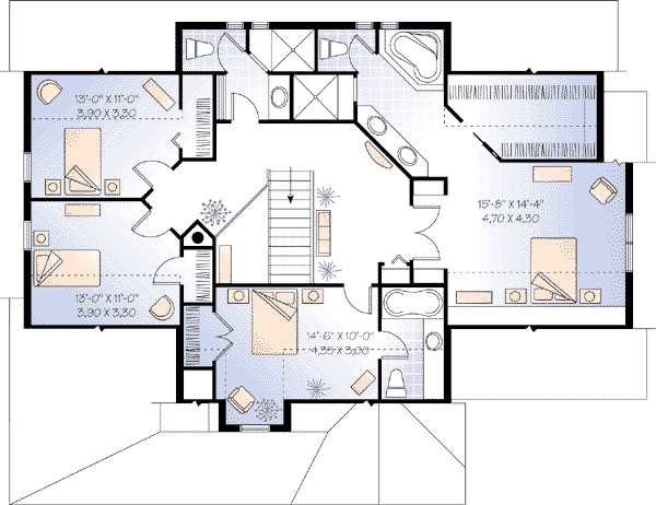 Traditional Floor Plan - Upper Floor Plan #23-534