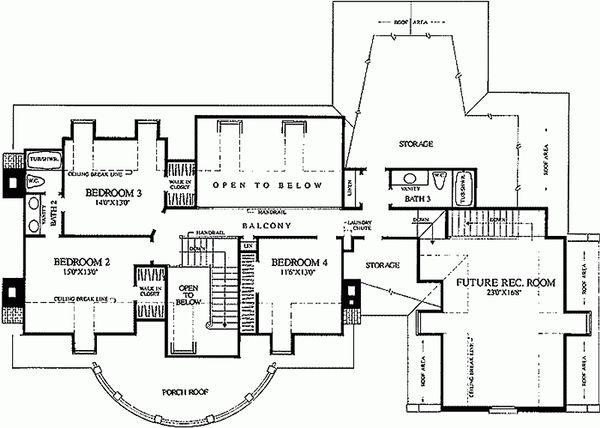 Architectural House Design - Classical Floor Plan - Upper Floor Plan #137-127