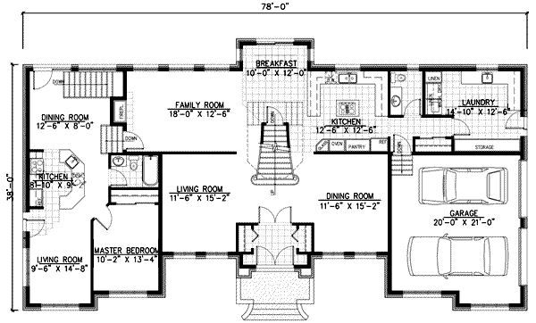 European Floor Plan - Main Floor Plan #138-136