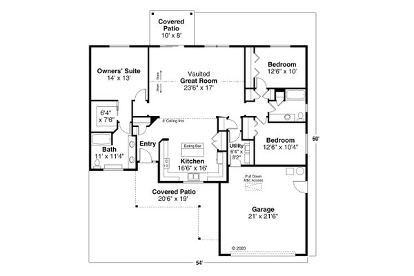 Ranch Floor Plan - Main Floor Plan #124-1353