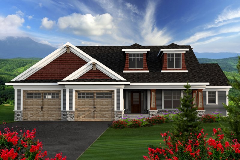 Dream House Plan - Ranch Exterior - Front Elevation Plan #70-1164