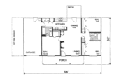 Ranch Style House Plan - 3 Beds 2 Baths 1092 Sq/Ft Plan #30-107 