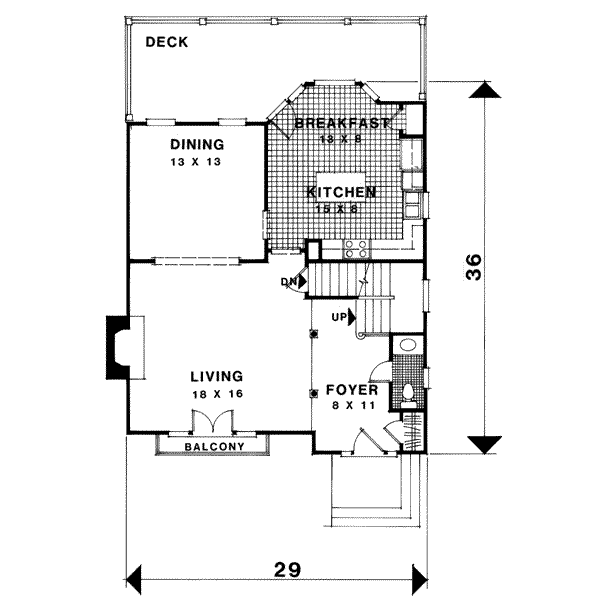 Architectural House Design - European Floor Plan - Main Floor Plan #56-155