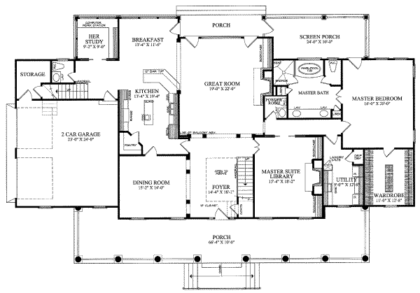 Architectural House Design - Farmhouse Floor Plan - Main Floor Plan #137-190
