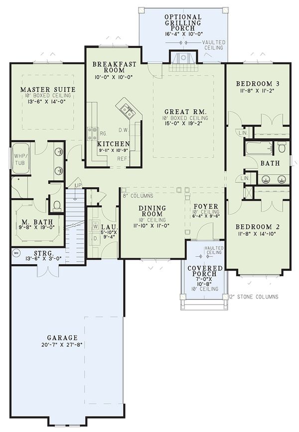 Home Plan - Craftsman Floor Plan - Main Floor Plan #17-2910