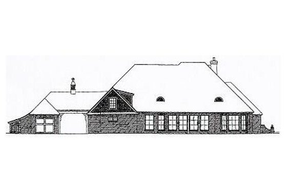 Exterior - Rear Elevation for European House Plan #310-230 - 4 bed, 4.5 bath