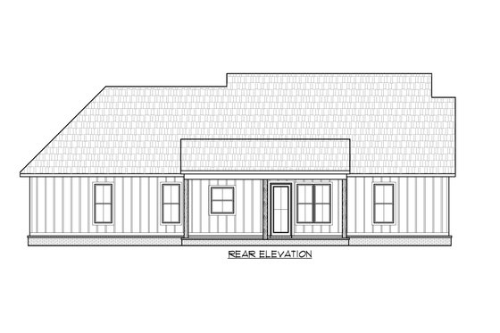 Exterior - Rear Elevation for Farmhouse House Plan #1074-72 - 4 bed, 2 bath
