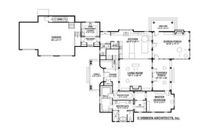 Floor Plan - Main Floor for Farmhouse House Plan #928-10 - 4 bed, 4.5 bath