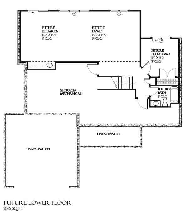 Traditional Floor Plan - Lower Floor Plan #901-42