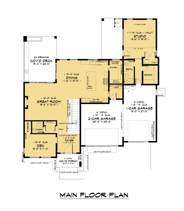 Contemporary Floor Plan - Main Floor Plan #1066-147