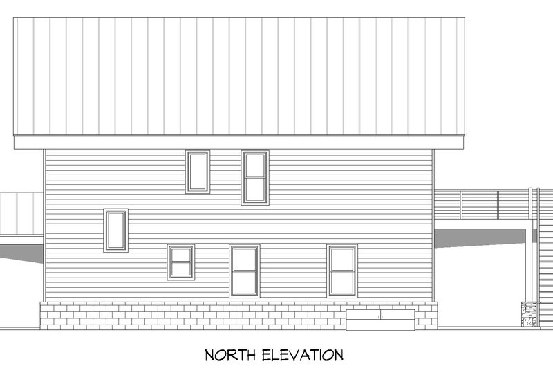 House Blueprint - Exterior - Other Elevation 1 for Contemporary House Plan #932-939 - 3 bed, 3 bath