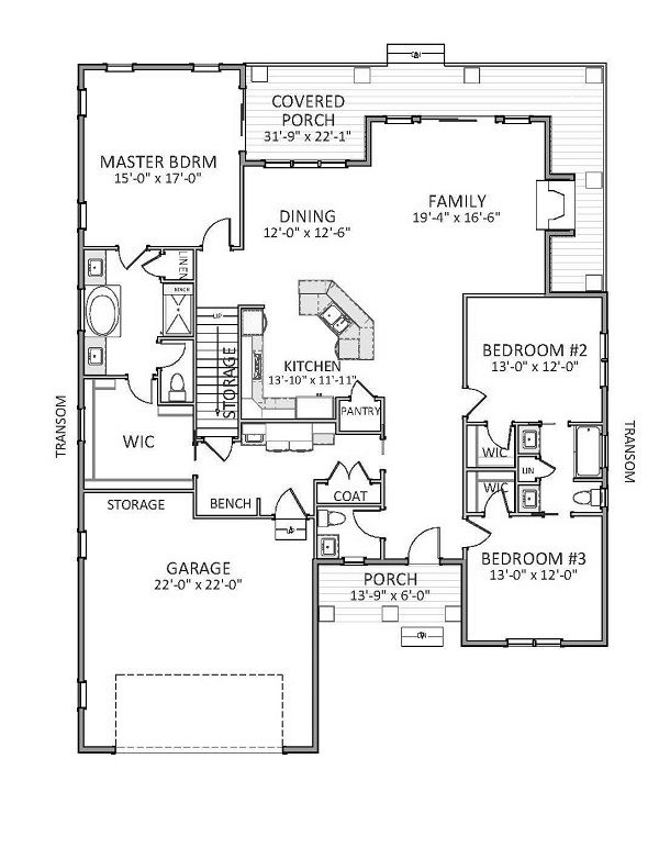 Traditional Style House Plan - 3 Beds 2.5 Baths 2127 Sq/Ft Plan #898-45 ...