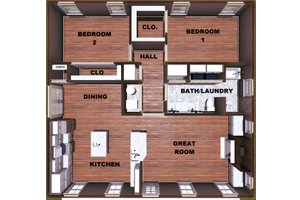 Floor Plan - Other Floor for Farmhouse House Plan #44-233 - 2 bed, 1 bath