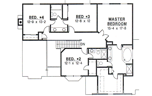 European Floor Plan - Upper Floor Plan #67-258