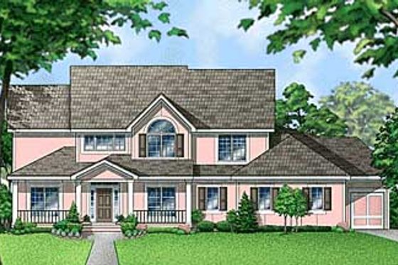 Exterior - Front Elevation for Traditional House Plan #67-550 - 4 bed, 2.5 bath
