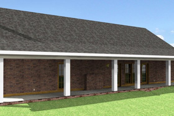 Exterior - Rear Elevation for Southern House Plan #44-162 - 4 bed, 3 bath