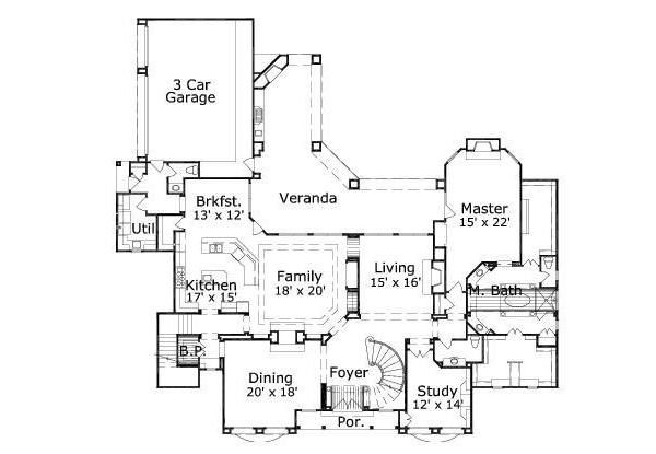 European Floor Plan - Main Floor Plan #411-312