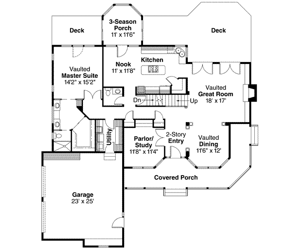 Architectural House Design - Farmhouse Floor Plan - Main Floor Plan #124-189