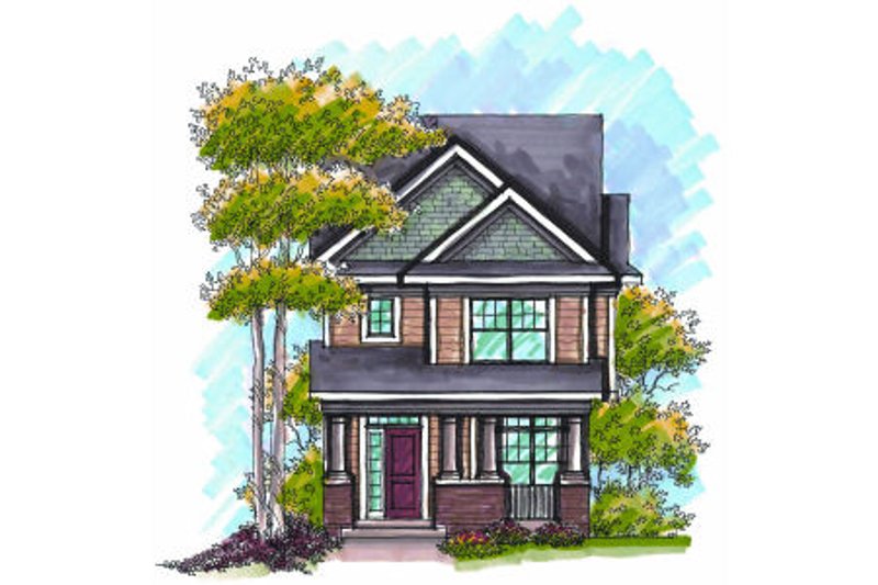 Architectural House Design - Craftsman Exterior - Front Elevation Plan #70-965